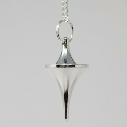 Magicun Stone~Silver Finish Pendulum 1.75"L with Chain Design