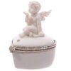 Home Decor~Cute Glitter Wings Heart Shaped Cherub Trinket Box Ornament