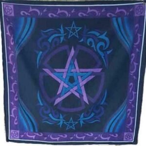 Witchcraft~Purple Blue Celtic Pentacle Pentagram Altar Cloth 36" X 36" 100% Cotton