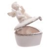 Home Decor~Cute Glitter Wings Heart Shaped Cherub Trinket Box Ornament