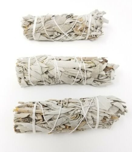 Palo Santo & Sage~White Sage Smudge Stick 4" - 5" 3 Pack (Herb House Cleansing Negativity Removal)