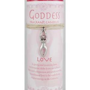 Magic Candle~Love 6-1/4" Handmade Ritual Pillar Candle with Goddess Charm Pendant Necklace