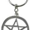Witchcraft~Pentacle Pentagram Pewter Keychain Pagan Wicca Keyring