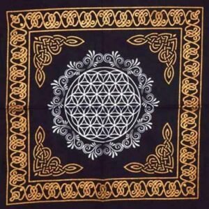 Witchcraft~Flower of Life Altar Tarot Cloth Or Crystal Grid 24" X 24" Wicca Pagan