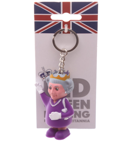 Collectable design~NOVELTY LIGHT AND SOUND QUEEN KEYRING, BRITISH SOUVENIR, ROYAL FAMILY Britain UK