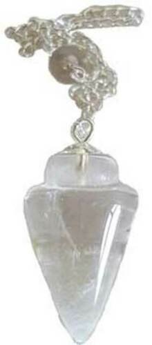 Witchcraft~Clear Quartz Pendulum Stone Gemstone Dowsing Divination Metaphysical Oracle