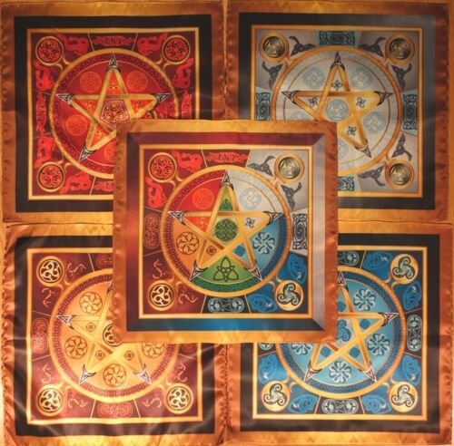 MagicunTarot Cloth~Set tablecloth Wicca Force 5 Elements Size Medium 5 clotes 24x24