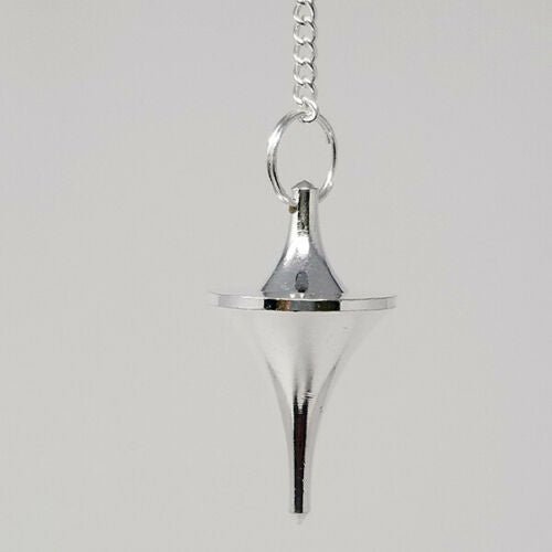 Magicun Stone~Silver Finish Pendulum 1.75"L with Chain Design