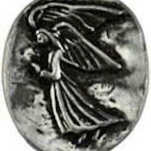Witchcraft~Guardian Angel Pewter Pocket Stone Altar Coin Wicca Pagan Amulet Talisman Magick