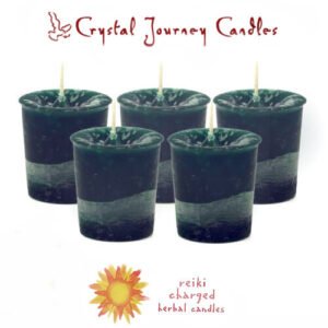 Magic Candle~Set of 5 "Green Forest" Herbal Magic Reiki Charged Essential Oils Votive Candles