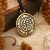 Magic Talisman~Amulet from jewelry bronze "Symbol of five blessings" (happiness, health, peace,