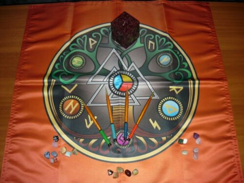 MagicunTarot Cloth~Wicca Altar Cloth Tree of Life, Rune, Kelt