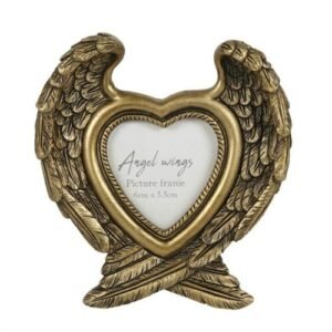 Antique Gold Angel Wings Photo Frame