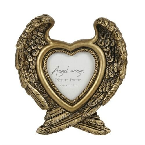 Antique Gold Angel Wings Photo Frame