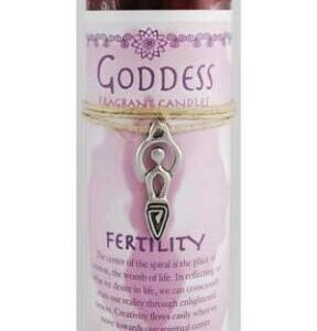 Magic Candle~Fertility 6-1/4" Handmade Ritual Pillar Candle w/ Goddess Charm Pendant Necklace