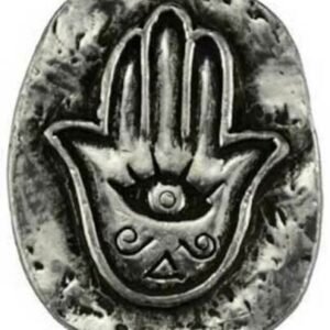 Witchcraft~Hamsa Hand Pocket Stone Altar Coin Wicca Pagan Amulet Talisman Magick
