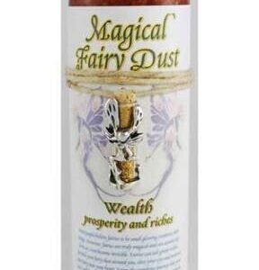 Magic Candle~Wealth 6-1/4" Handmade Ritual Pillar Candle w/ Fairy Dust Charm Pendant Necklace