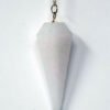Magicun Stone~White Agate Pendulum with Chain, Faceted (Natural Crystal Stone)