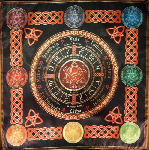 MagicunTarot Cloth~Tablecloth Cape Ritual Wheel of the Year Calendar much