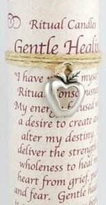 Magic Candle~Gentle Healing 6-1/4" Handmade Ritual Pillar Candle w Apple Heart Charm Necklace