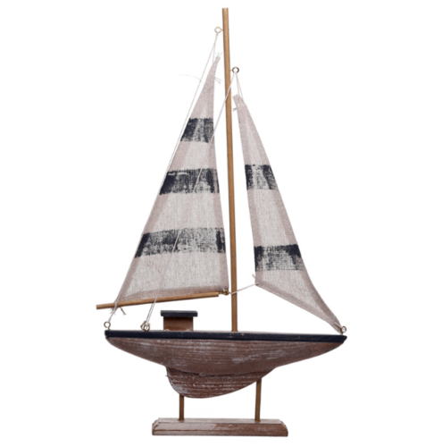 Home Decor~Tall Sailing Boat Nautical Decoration Seaside Bathroom Decor wooden Sail Gift