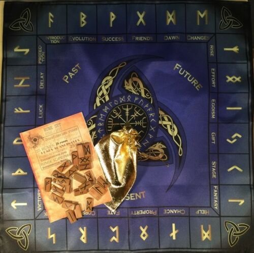 MagicunTarot Cloth~Large Divination Runed Set Bamboo violet