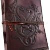 Home Decor~DOUBLE DRAGON Leather Journals Handmade Deckle Book Blank Notebook Bound Diary