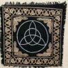 Witchcraft~Triquetra Black Gold Silver Altar Tarot Cloth 24" X 24" Wicca Pagan