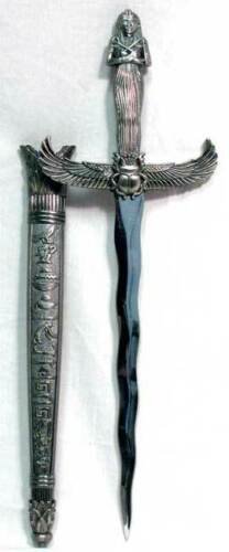 Witchcraft~KRIS STYLE EGYPTIAN ATHAME DAGGER KRISS GOD GODDESS - 12 - 1/4 In.