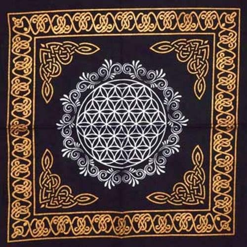 Witchcraft~Flower of Life Altar Tarot Cloth Or Crystal Grid 24" X 24" Wicca Pagan