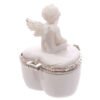 Home Decor~Cute Glitter Wings Heart Shaped Cherub Trinket Box Ornament