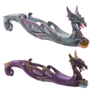 Home Fragrance~Celtic Scroll Dark Legends Dragon Gothic Incense Stick Burner Holder Ash-catcher