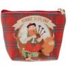 Collectable Design~Handy PVC Make Up Purse Bonnie Scotland Wash Toiletry Bag Souvenir Tartan Piper