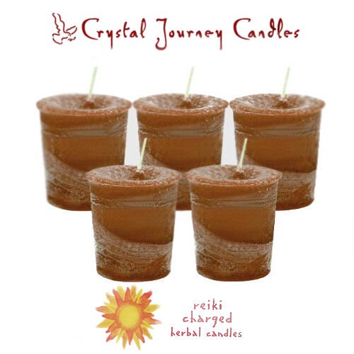 Magic Candle~Set of 5 "Problem Solving" Reiki Charged Herbal Essential Oils Votive Candles