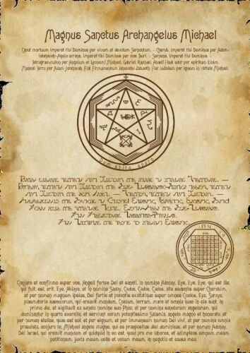 MagicunTarot Cloth~Unique Printing Enochian Grimoire Sigillum Archangel Michael