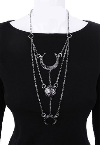 MOON PHASES Necklace - Silver / Goth, Occult, Rock Fashion