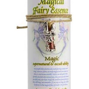 Magic Candle~Magic 6-1/4" Handmade Ritual Pillar Candle w/ Fairy Dust Charm Pendant Necklace