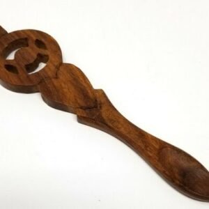 Wicca & Paganism~Triple Moon Sheesham Wood Carved Spoon 6-1/2" Ritual Magick Spells Wicca Pagan