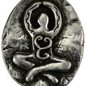 Witchcraft~Pewter Goddess Pocket Stone Altar Coin Wicca Pagan Amulet Talisman Magick