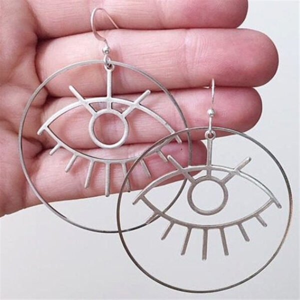 silver colour Woke Eye Loop Earrings Fashion forward novel women friend gift Gothic   exaggerate pendant girlfriend