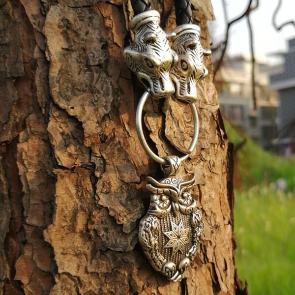 New Magicun Viking~smybol owl pendant Braided Leather necklace knot Mammen Style Norse Viking pagan Jewelry 1pc