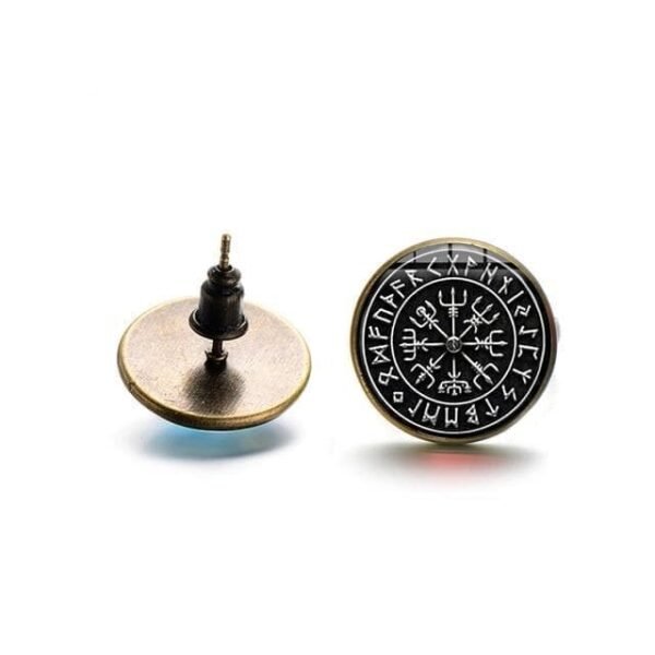 Stud Earrings Style 12 Viking Vegvisir Compass Runic Stud Earrings Ancient Treasures Ancientreasures Viking Odin Thor Mjolnir Celtic Ancient Egypt Norse Norse Mythology