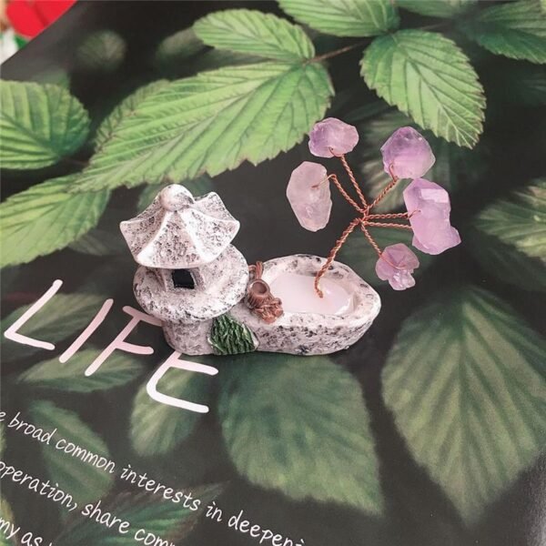 Magicun Crystal~super mini natural amethyst vase tree ornaments fashion crystal jewelry gift Home Office Decoration money tree  fengshui