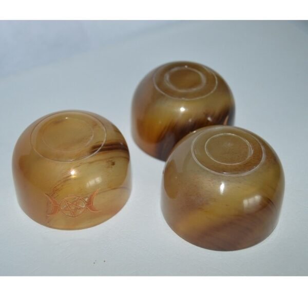 triple moon Altar bowl Ox Horn cup with triple moon Divination witchcraf supplies  astrology Wicca ritual props Tarot &Divination