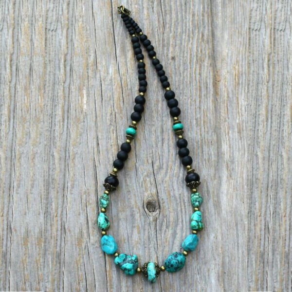 turquoise necklace for men / bohemian necklace / Turquoise gemstone necklace / jewelery for men / cool necklace for men