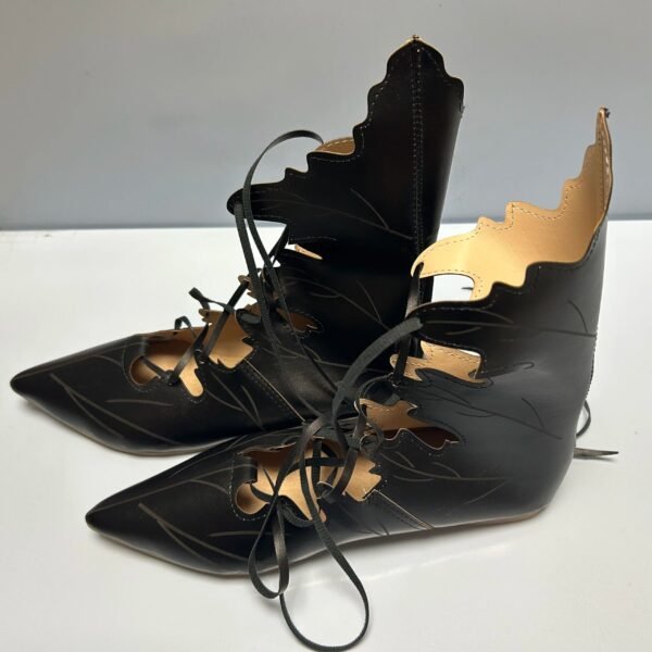 Witch Shoes – Medieval Gothic Elf Witch Lace Up Boots