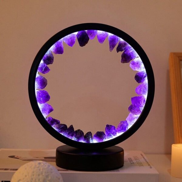 Creatitive Energy Mineral Stone Lamp Healing Crystals Night Light Home Lucky Gather Wealth Stone Decoration Energy Reiki Chakra