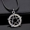 Pentagram Star Pendant Necklace for Women Gothic Wicca Charms Accessories Leather Choker Satan Fashion Jewelry Witchcraft Goth|Pendant Necklaces|