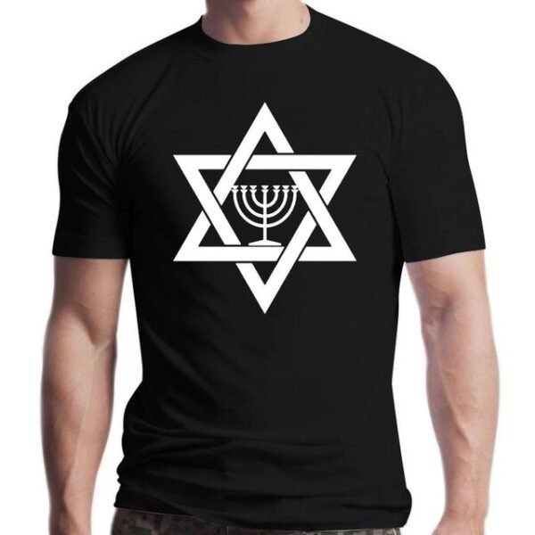 New Mens Jewish Menorah Relgion Star Of David T Shirt Design Cotton O Neck Family Cute Building Summer Formal Shirt - T-shirts
