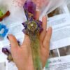 16 22cm Natural Crystal Fluorite Quartz Healing Raw Stone Handmade Magic Stick scepter Witch Craft Staff Cosplay Fairy Props| |